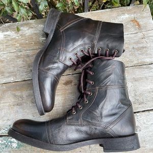 Call it Spring dark brown leather lace up boots mens 10